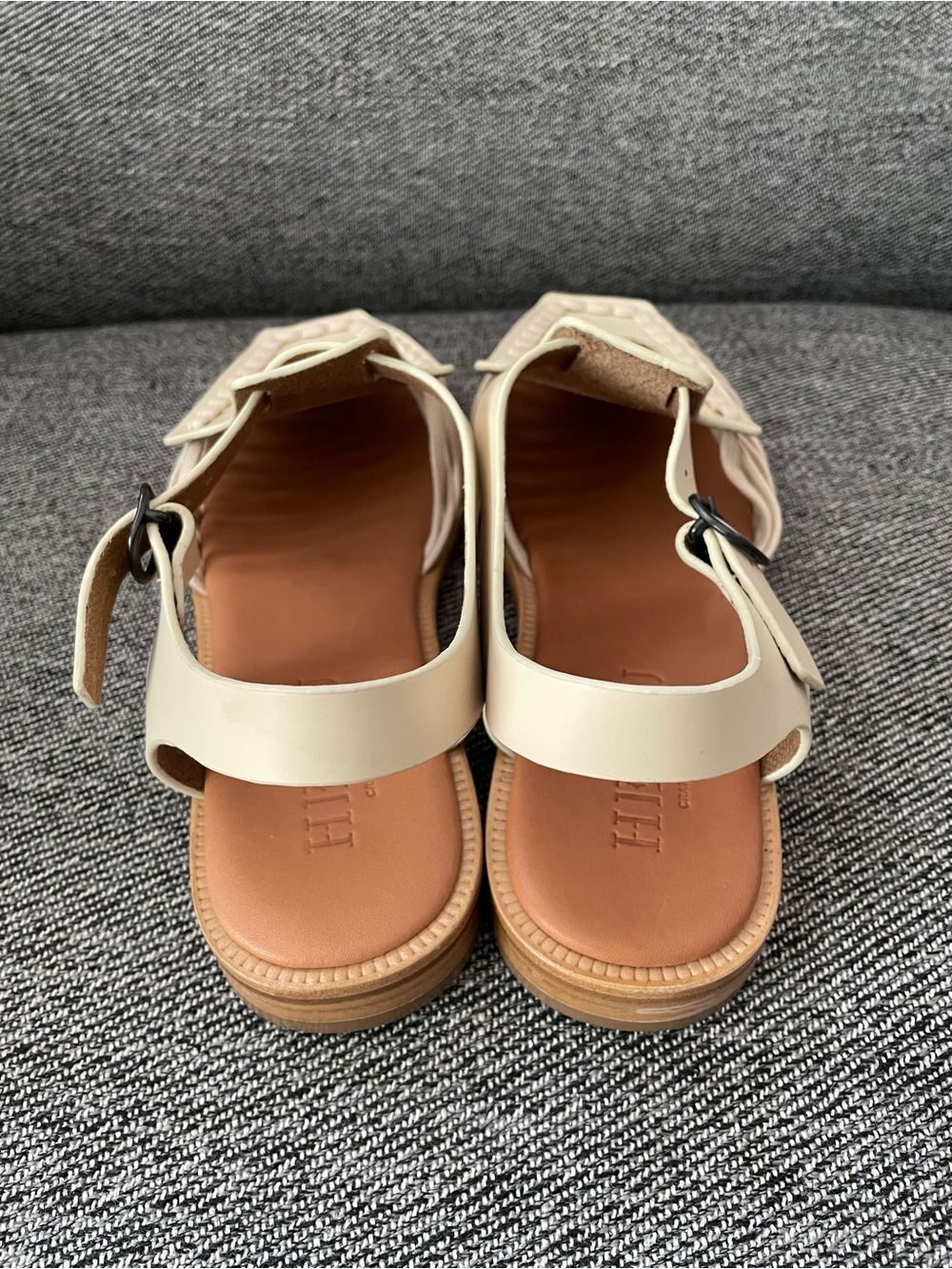 NWT Hereu ALARO square toe caged sandals cream 40 - Picture 6 of 13